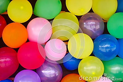 Balloons background decoration surprise multicolor pattern anniversary Stock Photo