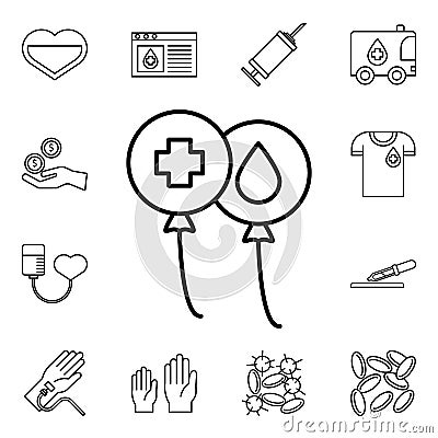 Balloons blood donation icon. Blood donation icons universal set for web and mobile Stock Photo