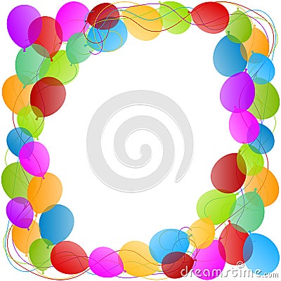 Balloons border card invitation Stock Photo