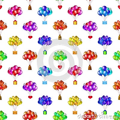 Balloons bunches, seamless Vector Illustration