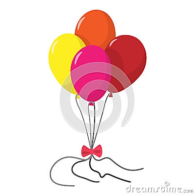 4 balloons cartoon icon Vector Illustration