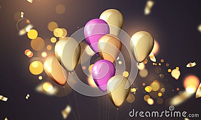 Balloons concept Grand opening event design template holiday promotion Cartoon Illustration