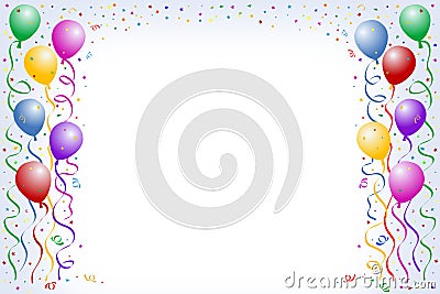 Balloons and confetti Vector Illustration