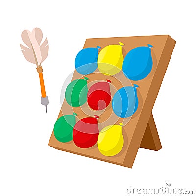 Balloons dart game cartoon icon Vector Illustration