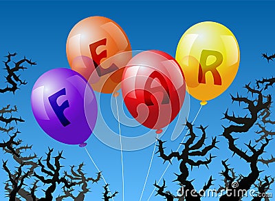 Balloons Fear Vector Illustration