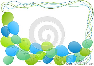 Balloons Frame border greeting card Stock Photo