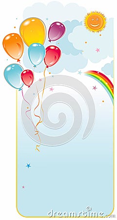 Balloons frame composit Vector Illustration