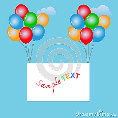 Balloons frame composition with space for your text. Vector Illustration