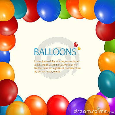 Balloons frame and sample text Stock Photo