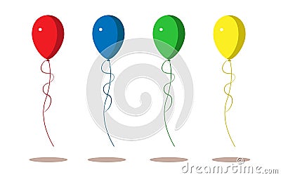 Balloons icon isolated on white background. Vector illustration. Balloons design Cartoon Illustration