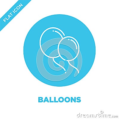 balloons icon vector. Thin line balloons outline icon vector illustration.balloons symbol for use on web and mobile apps, logo, Vector Illustration