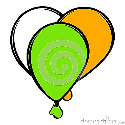 Balloons in irish colors icon, icon cartoon Vector Illustration