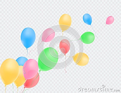 Balloons isolated. Color composition of vector realistic balloons. Vector illustration Vector Illustration