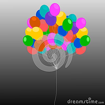 Balloons isolated in gradient background vector and illustration. Vector Illustration