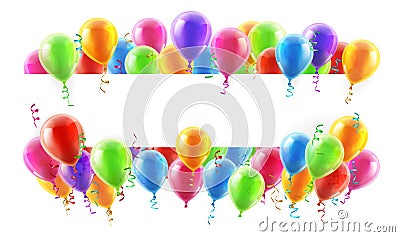 Balloons Party Banner Vector Illustration