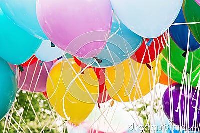 Balloons party, leisure activity, retro objects Stock Photo