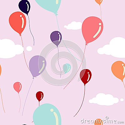 Balloons seamless pattern Vector Illustration