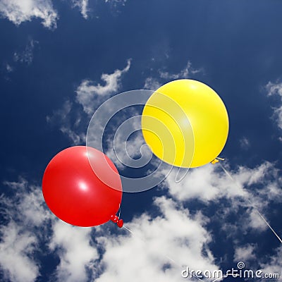 Balloons on the sky Stock Photo