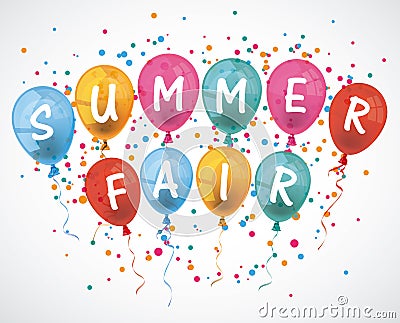 Balloons Summer Fair Vector Illustration