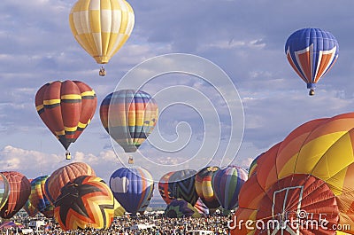 Balloons take to the air at the Albuquerque International Balloon Fiesta in New Mexico Editorial Stock Photo