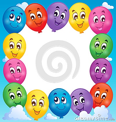 Balloons theme frame 1 Vector Illustration