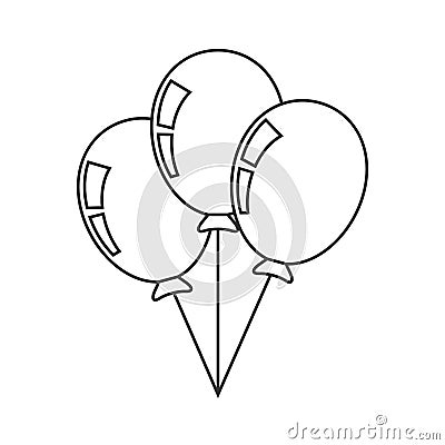 Balloons thin line icon Vector Illustration