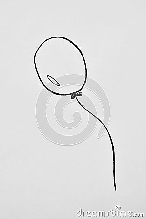 Balloons thin line isolated on white background. For web site, poster, placard Cartoon Illustration