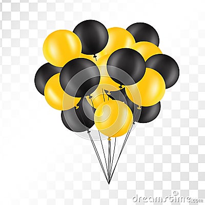 Balloons on transparent background. Bunch of balloons isolated. Vector illustration Vector Illustration