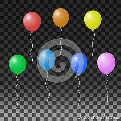 Balloons on a transparent background. Vector illustration for holiday ideas. Vector Illustration
