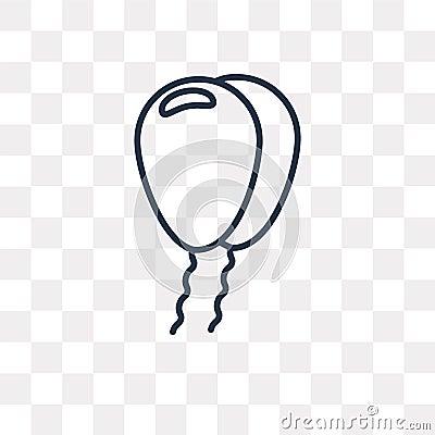 Balloons vector icon isolated on transparent background, linear Vector Illustration