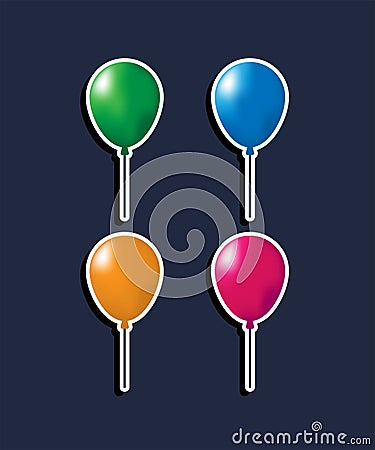 Balloons for your birthday or company, organization Vector Illustration