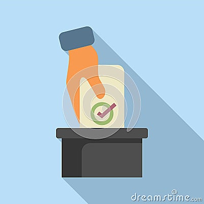 Ballot box candidate icon flat vector. Cv career time Stock Photo