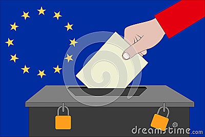 Ballot box for the European elections Vector Illustration