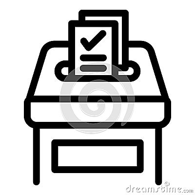 Ballot box icon outline vector. Vote election Stock Photo