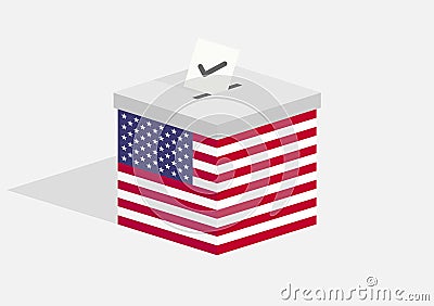 A ballot box icon for a US election Vector Illustration