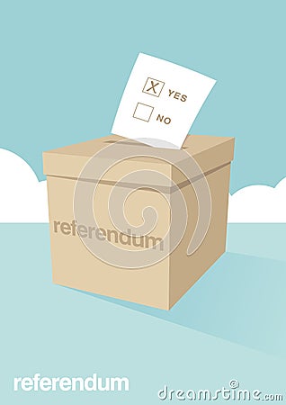 Ballot Box for a Referendum Vector Illustration