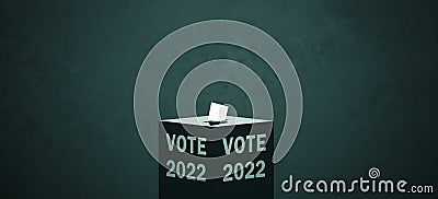 Ballot Box Vote Ballot Paper 2022 Democracy Mid Term Elections Duty of Democratic Freedom Spotlight Cartoon Illustration