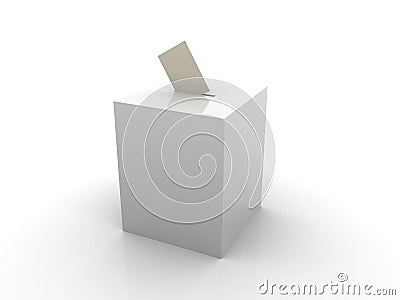 Ballot box on white Cartoon Illustration