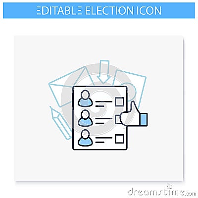 Ballot line icon Vector Illustration