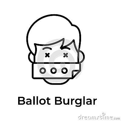 Ballot thief, ballot burglar icon design ready to use vector Vector Illustration