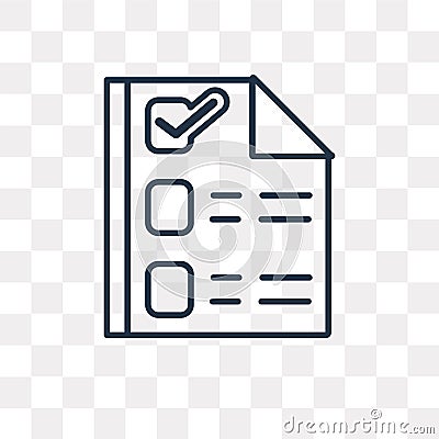 Ballot vector icon on transparent background, linear Ba Vector Illustration