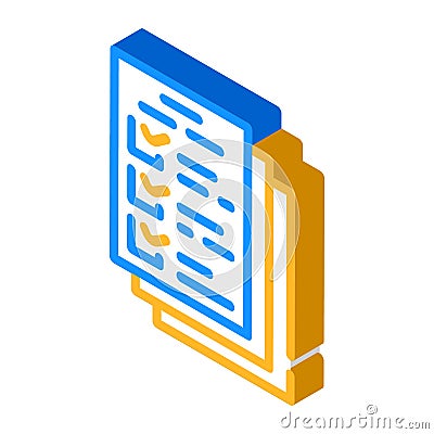 Ballots paper lists isometric icon vector illustration Vector Illustration