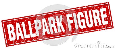 Ballpark figure square stamp Vector Illustration