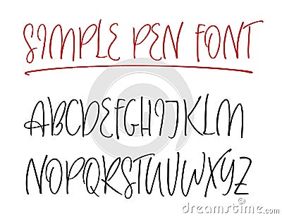 Ballpen handwritten vector alphabet Vector Illustration