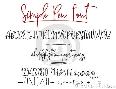 Ballpen lettering vector alphabet Vector Illustration