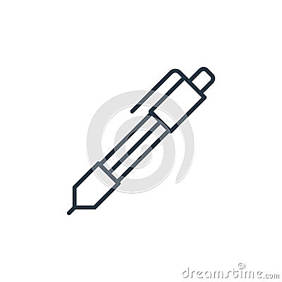 ballpoint vector icon isolated on white background. Outline, thin line ballpoint icon for website design and mobile, app Vector Illustration