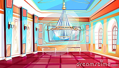 Ballroom with chandelier vector illustration Vector Illustration