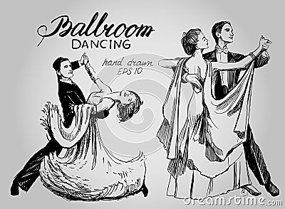 Ballroom dance Vector Illustration