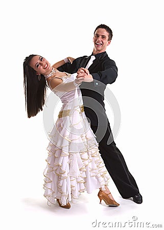 Ballroom Dancers White 07 Stock Photo