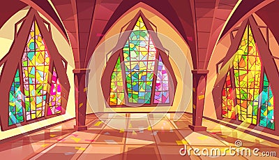 Ballroom or gothic palace hall vector illustration Vector Illustration